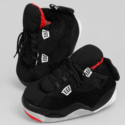 HK 4 Bred Sneaker Hausschuhe von Housekicks in Schwarz und Rot