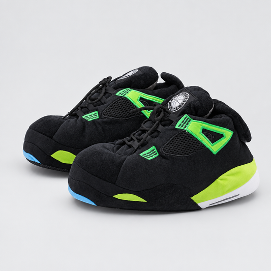 HK 4 Grün/Schwarz Sneaker Hausschuhe von Housekicks in Grün und Schwarz